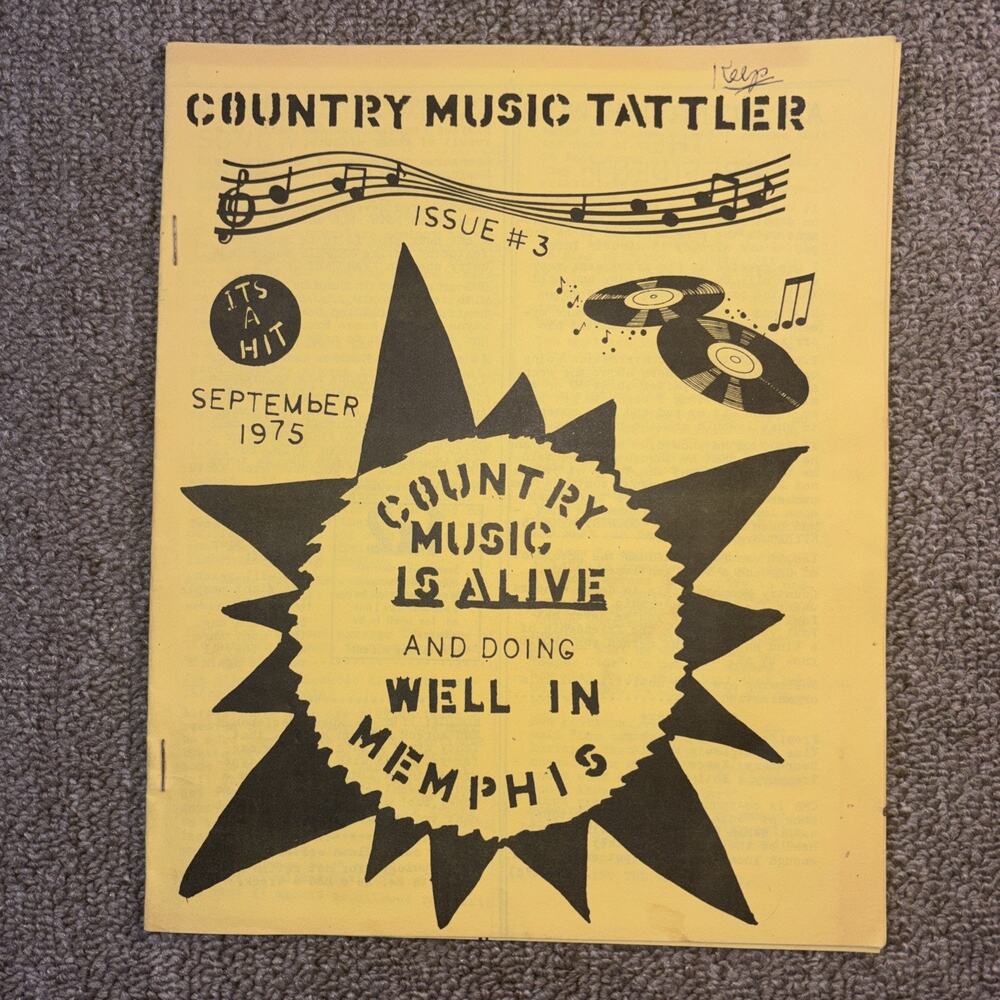 1975 Country Music Tattler Memphis TN Zine W/ Original Insert Rare Music Ephemer